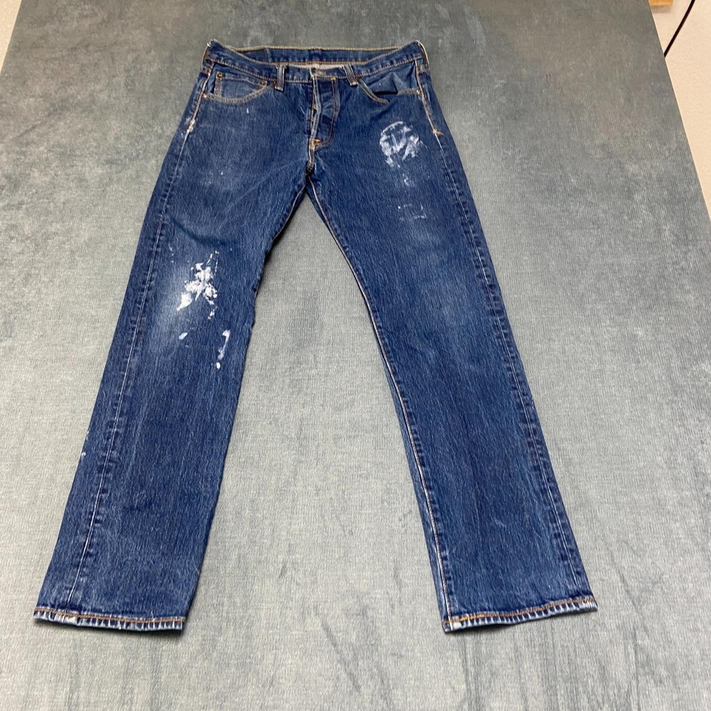 Levi's 501 Jeans Mens 33x32 Blue Denim Medium Wash Button Fly Original Fit Cozy